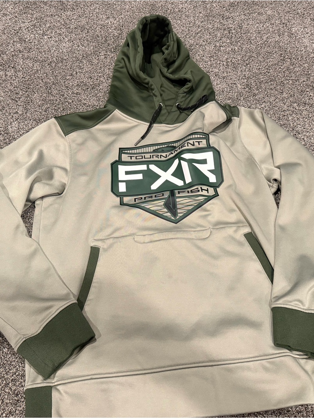 Men’s Tournament FXR Pro Fish Hoodie - Olive/Beige size S